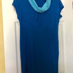 Cotton dress with draw string neckline